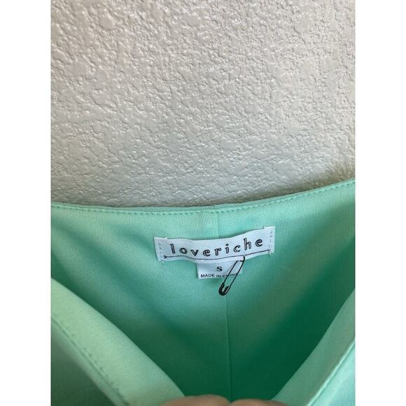 Loveriche mint green ruffle mini dress chiffon size small cocktail rush fairy - Picture 4 of 8